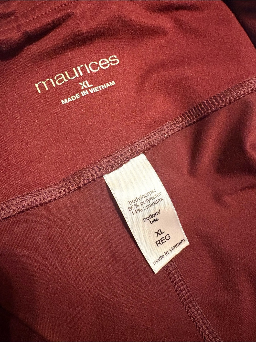 Maurices Wine-Red High Waist Leggings - Picture 4 of 4